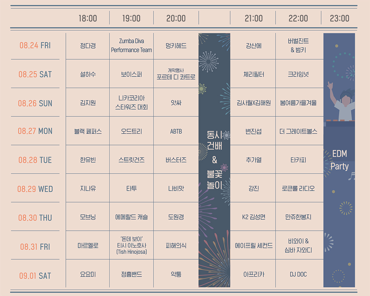 맥주축제 시간표